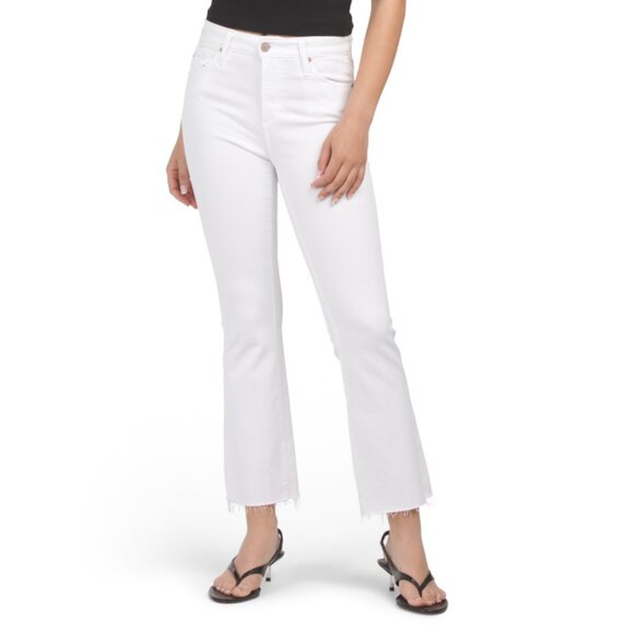 AG White Farrah Bootcut High Rise Cropped Pants